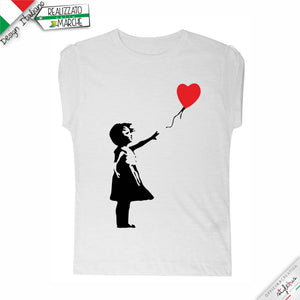 T-SHIRT da bambina "Bambina con palloncino" di Banksy