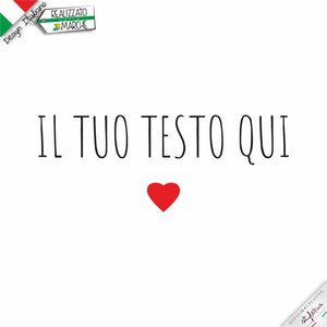 T-shirt piccolo cuore con frase personalizzata