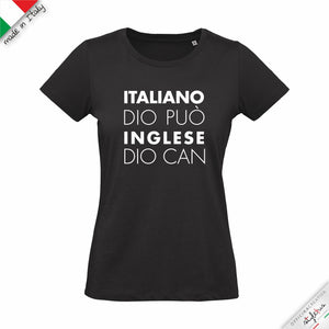 T-shirt "Dio può in inglese"