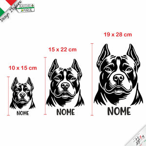 Adesivo Personalizzato American Bully con Nome – Vinile 3M™ Alta Resistenza