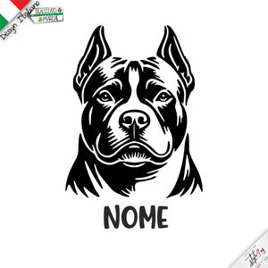 Adesivo Personalizzato American Bully con Nome – Vinile 3M™ Alta Resistenza