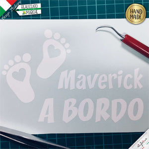 Adesivo prespaziato bimbo a bordo2