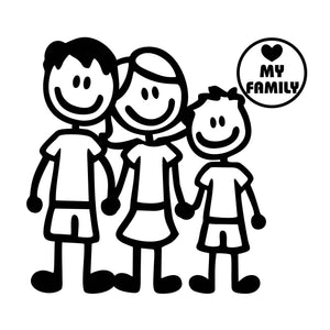 Set adesivi famiglia 3 personaggi
