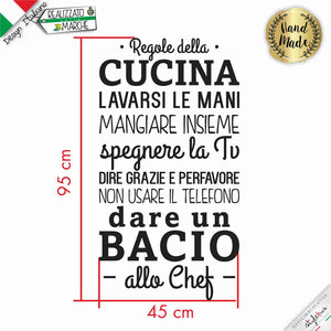 adesivo "le Regole della cucina"
